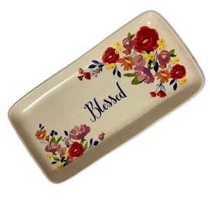 Farmhouse Blessed Pottery Tray Cookies Cupcakes etc Decor Pioneer Woman?